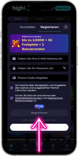 HighFly Casino E-Mail-Adresse und Passwort